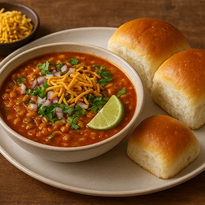 Misal Pav – Scharfes Sprossencurry mit Brötchen