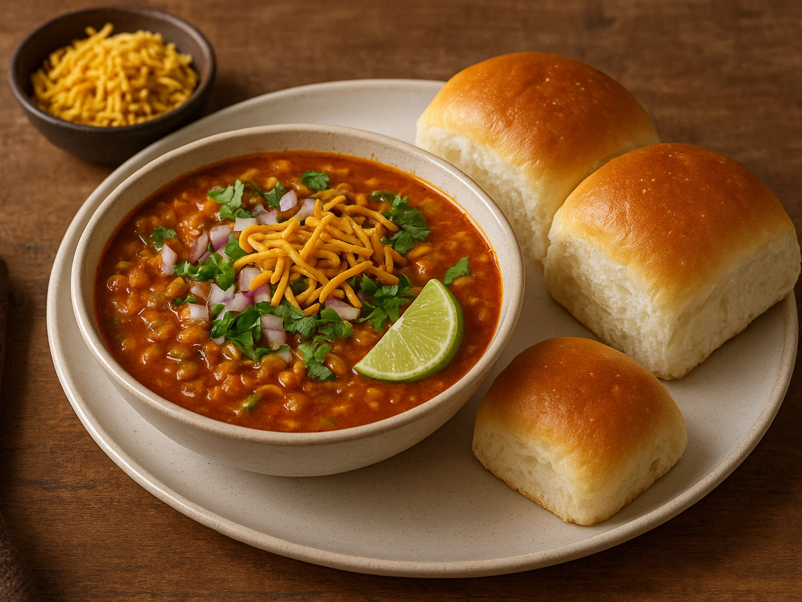 Misal Pav – Scharfes Sprossencurry mit Brötchen