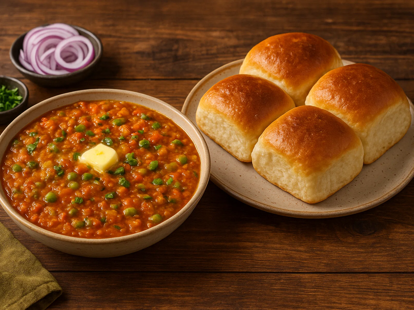 Pav Bhaji – Indisches Gemüsecurry mit Butterbrötchen