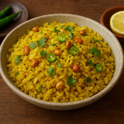 Poha – gewürzte Reisflocken nach indischer Art