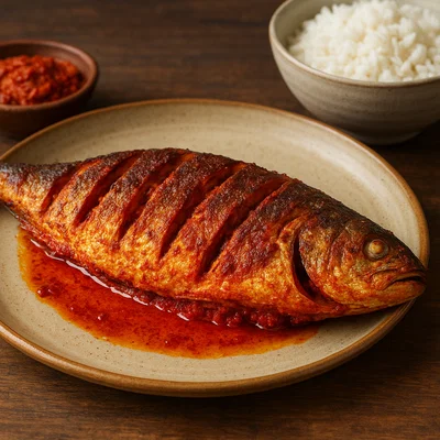 Goanischer Fish Recheado (gefüllter Fisch mit roter Gewürzpaste)