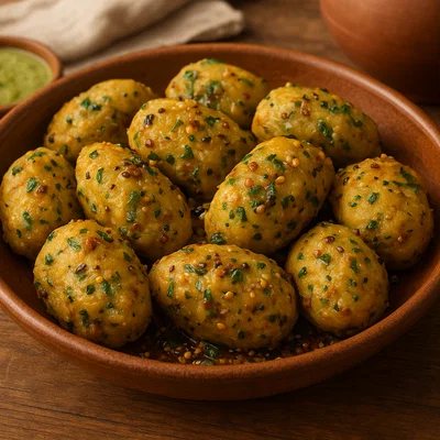 Muthia aus Chhattisgarh (gedämpfte Reismehl-Klößchen)