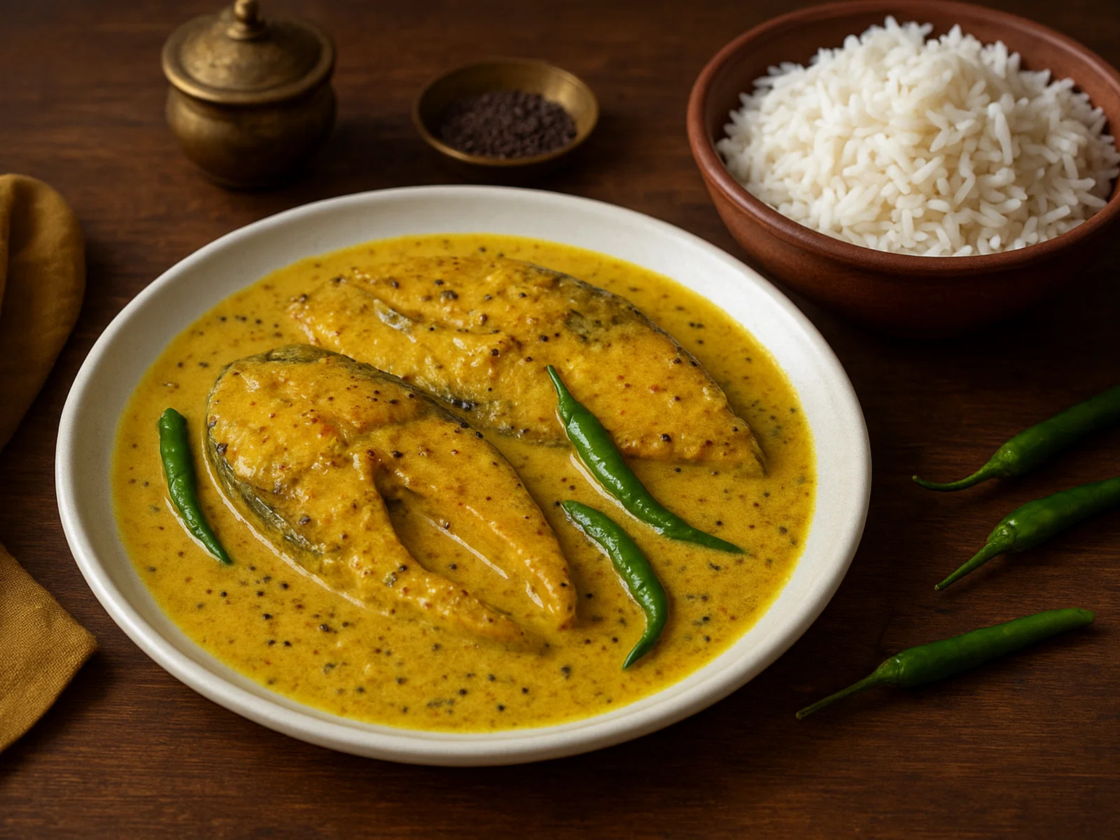 Shorshe Ilish – Hilsa-Fisch in Senfsoße
