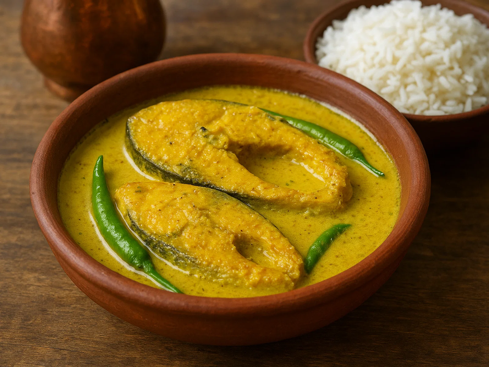 Bhapa Ilish – Gedämpfter Hilsa in Senf-Joghurt-Sauce