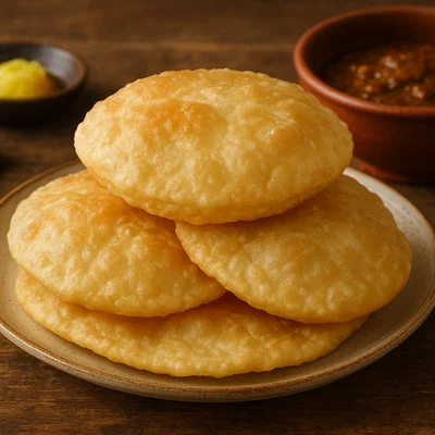 Luchi – Frittiertes weißes Fladenbrot