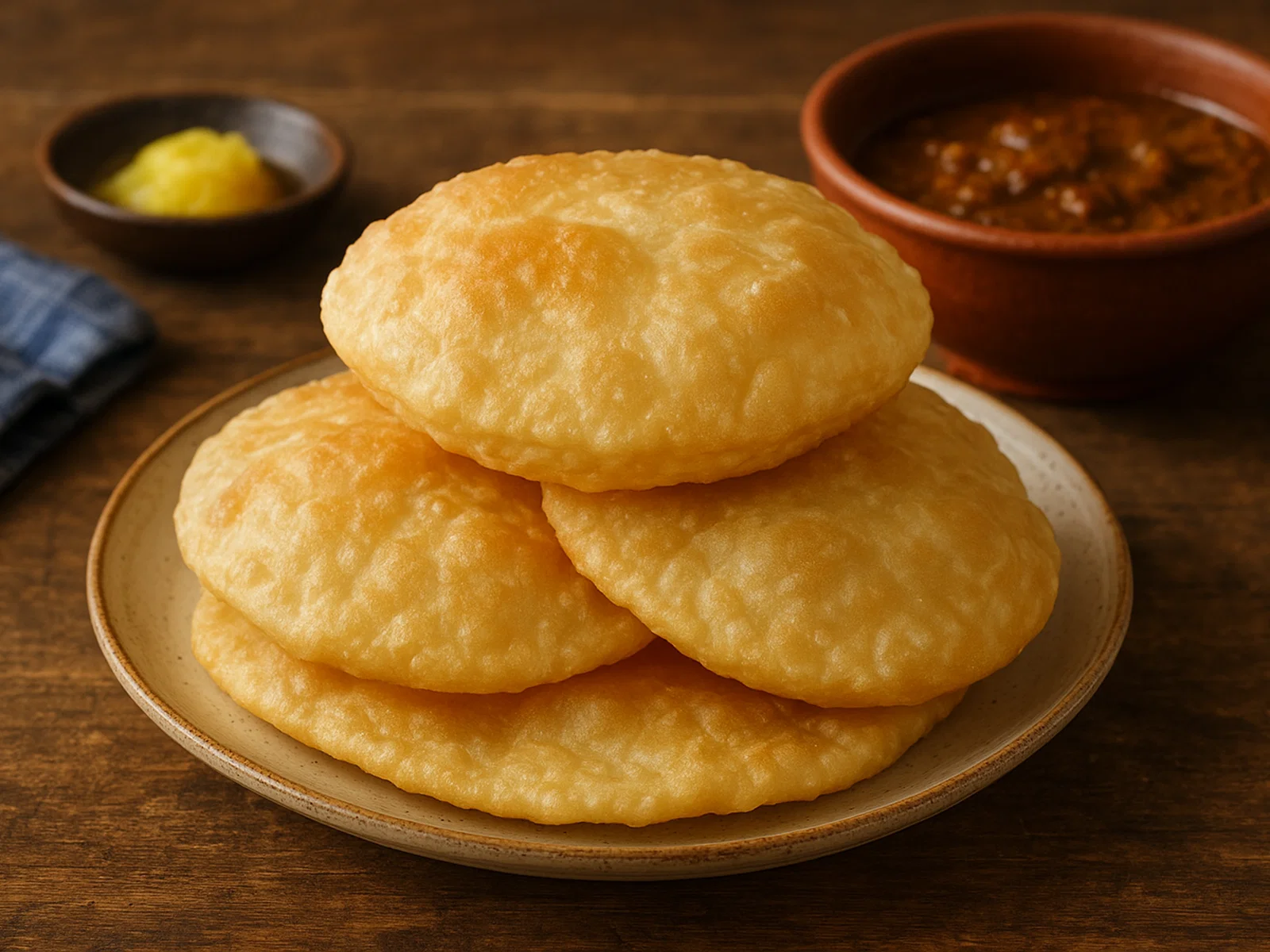 Luchi – Frittiertes weißes Fladenbrot