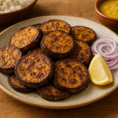 Begun Bhaja – Gebratene gewürzte Auberginenscheiben