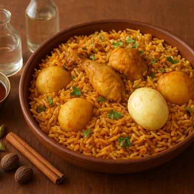 Kolkata Biryani mit Kartoffel und Ei