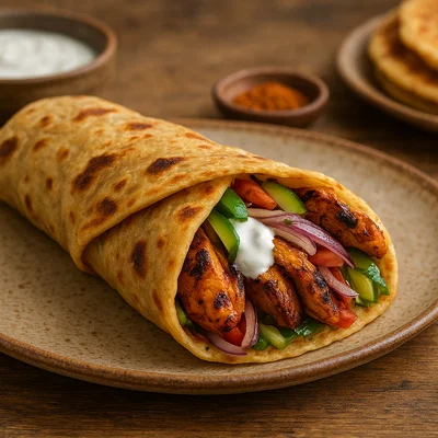 Kathi Roll mit gegrillter Hähnchenfüllung