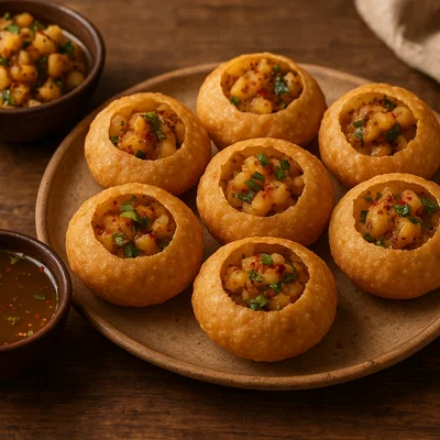 Phuchka – Bengalische Pani Puri mit würziger Tamarinden-Kartoffel-Füllung