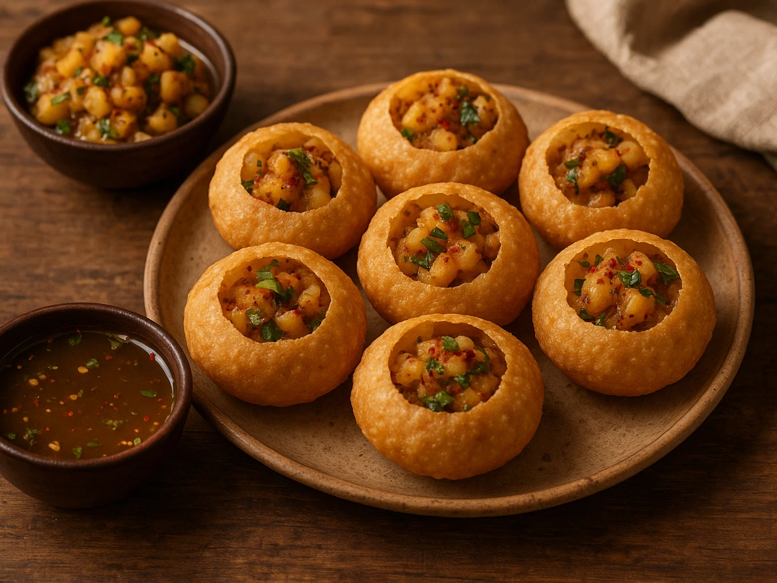 Phuchka – Bengalische Pani Puri mit würziger Tamarinden-Kartoffel-Füllung