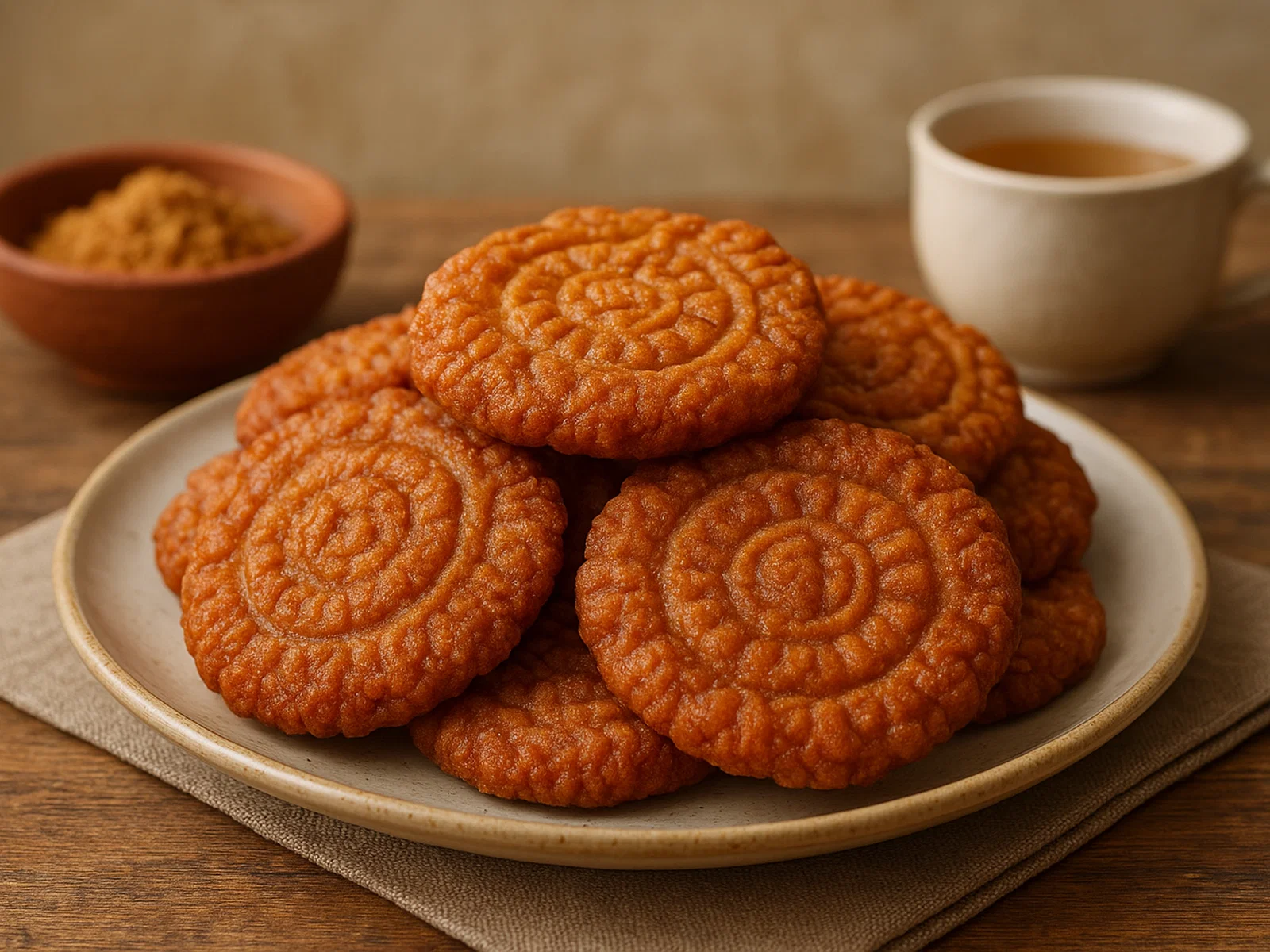 Thekua – frittiertes süßes Weizengebäck zum Chhath-Fest