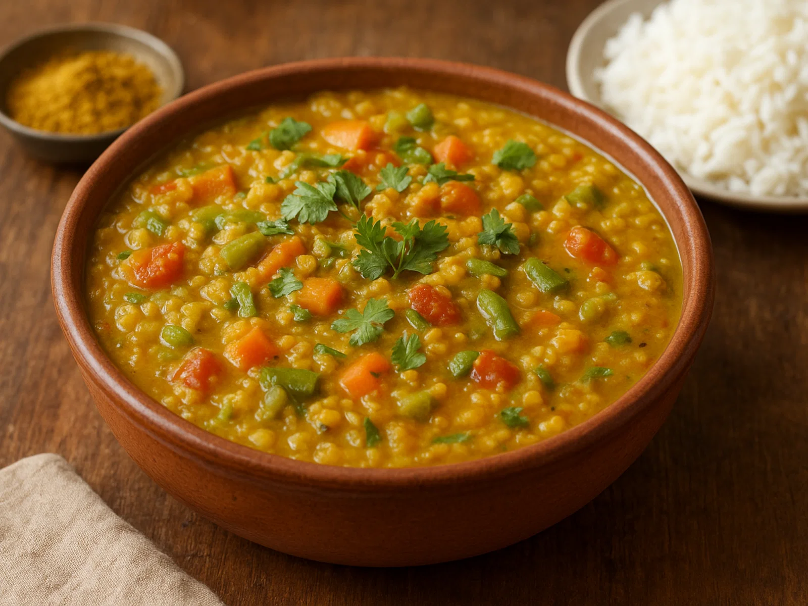 Dalma – Indisches Linsencurry mit Gemüse (ohne Zwiebel und Knoblauch)