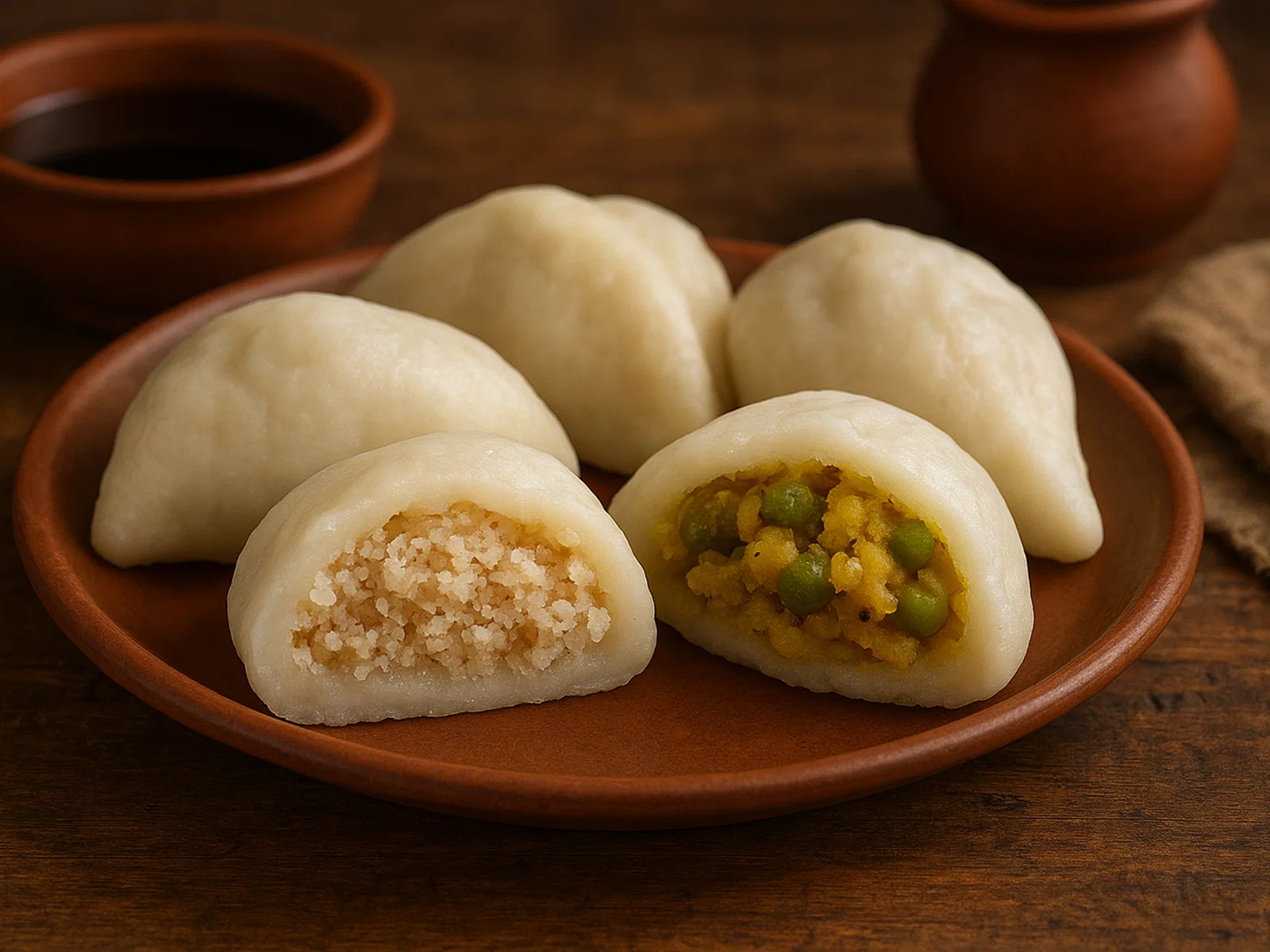 Gefüllte Pitha – bengalische Reismehl-Küchlein (süß und herzhaft)