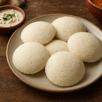 Idli – gedämpfte fermentierte Reis-Linsen-Küchlein