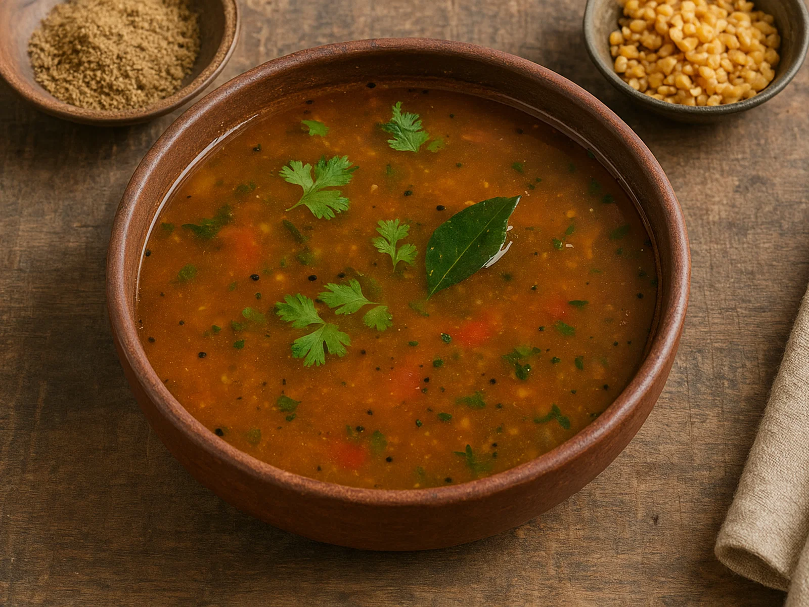 Rasam – dünne würzig-saure Tamarindensuppe