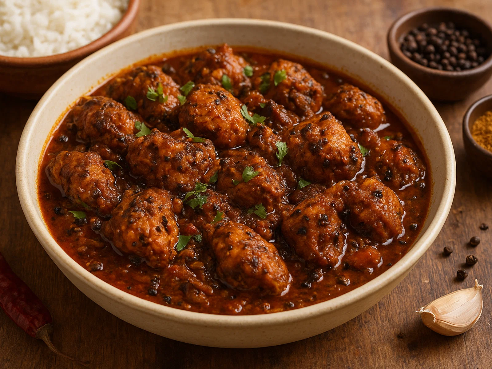 Chettinad Pepper Chicken (Südindisches Pfeffer-Hähnchen)