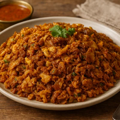 Kothu Parotta – würzig gehacktes Parotta mit Ei, Fleisch und Soße