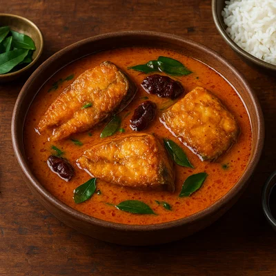 Kerala Fish Curry mit Kokosmilch und Kokum/Tamarinde