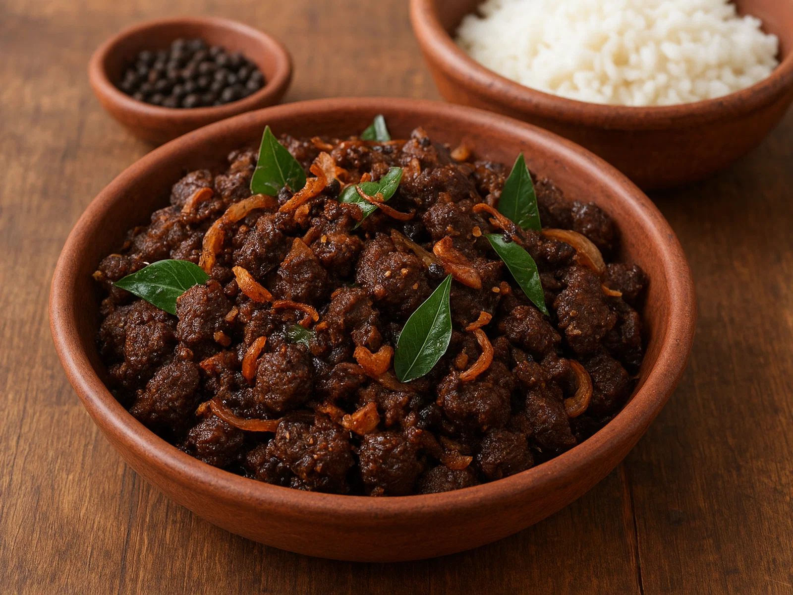 Beef Ularthiyathu – Trocken geröstetes Rindfleisch mit Kokos
