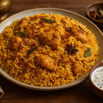 Thalassery Biryani (Malabar-Biryani mit kurzkörnigem Reis)