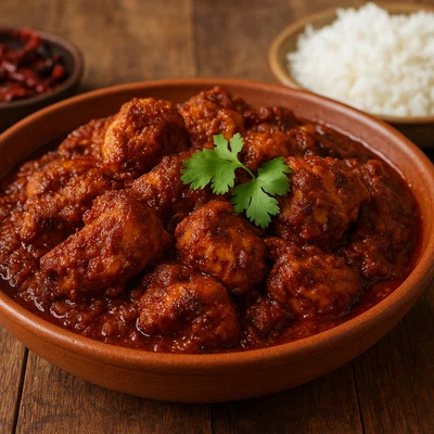 Chicken Ghee Roast – Hähnchen in würziger Ghee-Chili-Masala