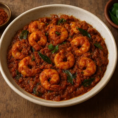 Royyala Iguru – Trockenes würziges Garnelencurry
