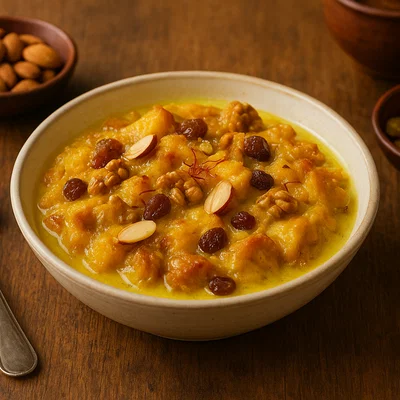 Double Ka Meetha – Indischer Brotpudding mit Safran und Nüssen
