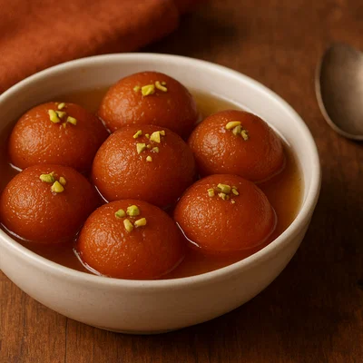 Gulab Jamun – frittierte Milchbällchen in Rosenwassersirup