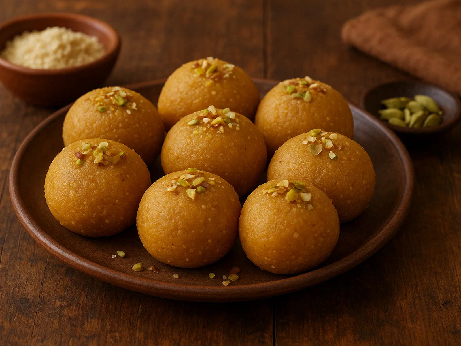 Besan Ladoo (indische Kichererbsen-Ghee-Kugeln)