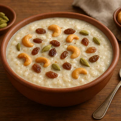 Kheer – Indischer Milchreispudding mit Kardamom und Nüssen