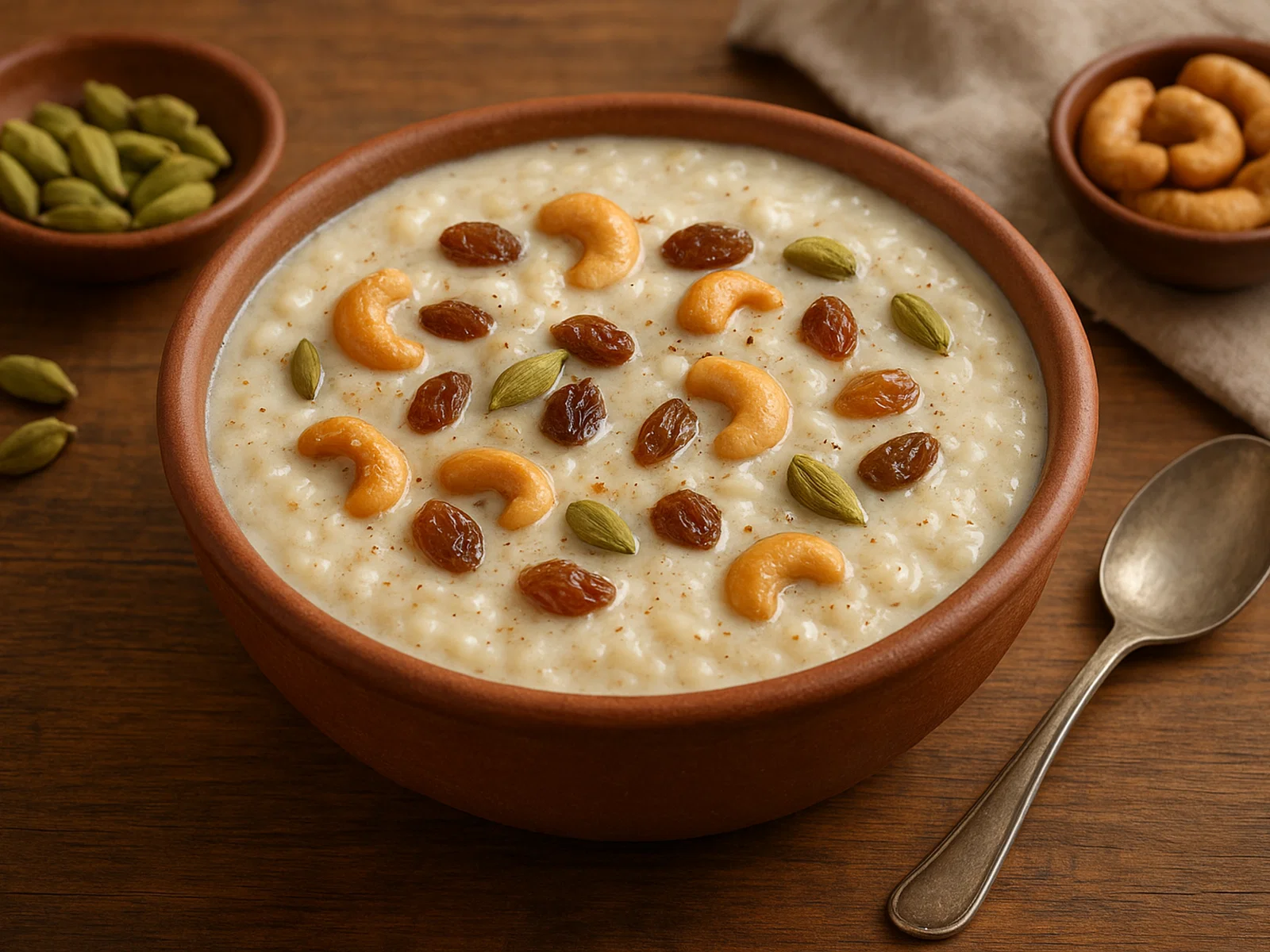 Kheer – Indischer Milchreispudding mit Kardamom und Nüssen
