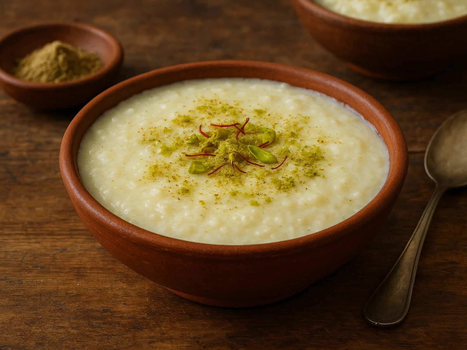 Phirni – Indischer Milchreis-Pudding mit gemahlenem Reis
