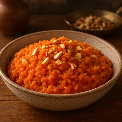 Gajar ka Halwa (indischer Karottenpudding)