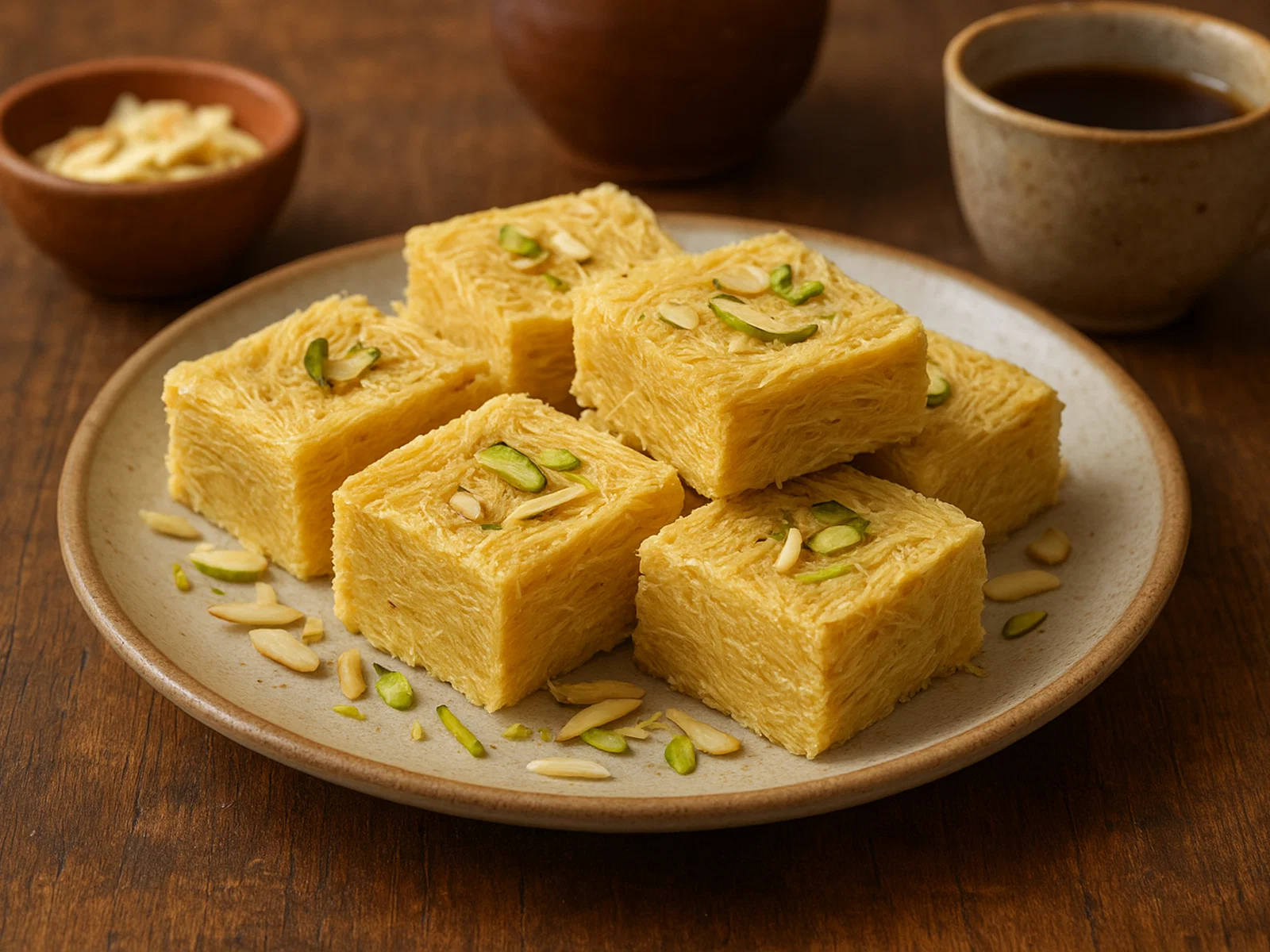 Soan Papdi – flockig-faseriges Kichererbsenmehl-Konfekt