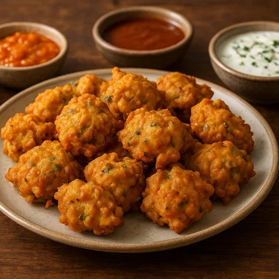 Gemüse- und Hähnchen-Pakora