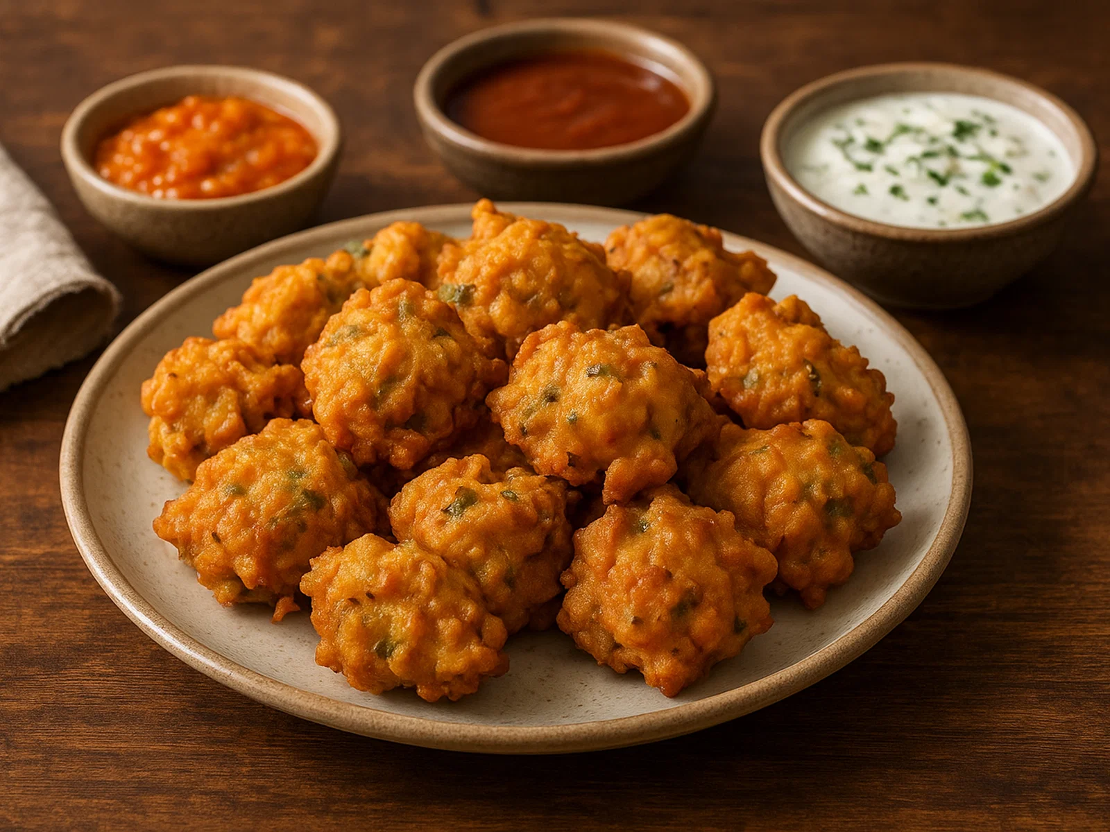 Gemüse- und Hähnchen-Pakora