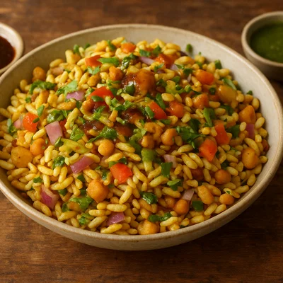 Bhel Puri – Würziger Puffreis-Snack mit Chutneys