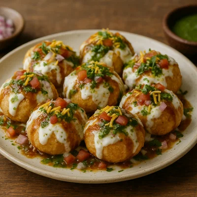 Dahi Puri – Knusperkugeln mit Joghurt und Chutneys