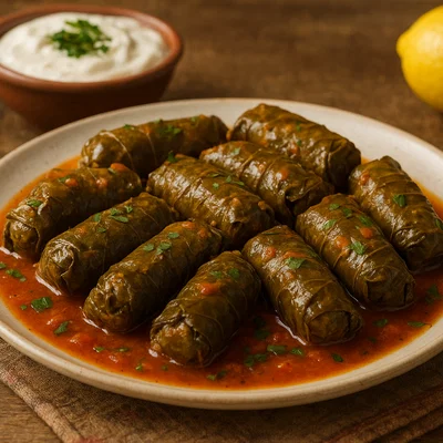 Dolmeh Barg-e Mo – Gefüllte Weinblätter mit Reis und Kräutern