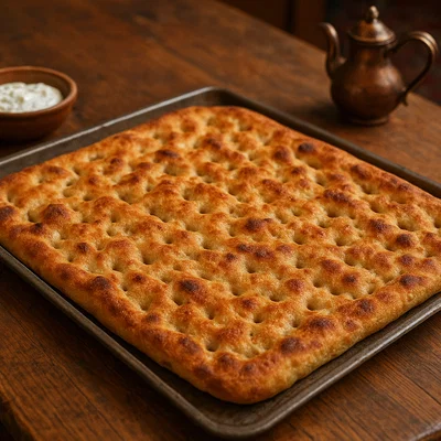 Nan-e Sangak – Persisches Sauerteig-Fladenbrot vom Blech