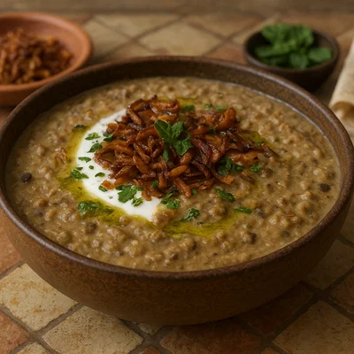 Halim Bademjan (Persischer Auberginen-Fleisch-Kashk-Brei)