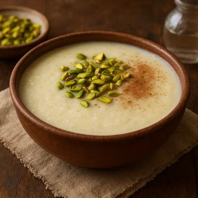 Fereni – Persischer Reismehl-Milchpudding mit Rosenwasser