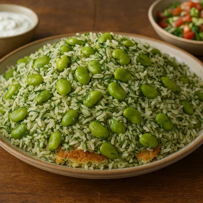 Dampokhtak – Persischer Reis mit Dill und Saubohnen