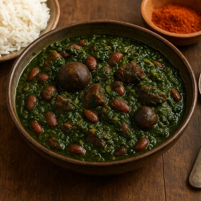 Ghormeh Sabzi – Persischer Kräuter-Bohnen-Eintopf mit getrockneter Limette