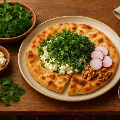 Nan Panir Sabzi – Persisches Brot mit Feta und frischen Kräutern