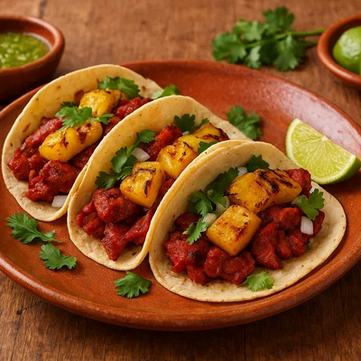 Tacos al Pastor mit Ananas vom Grillspieß