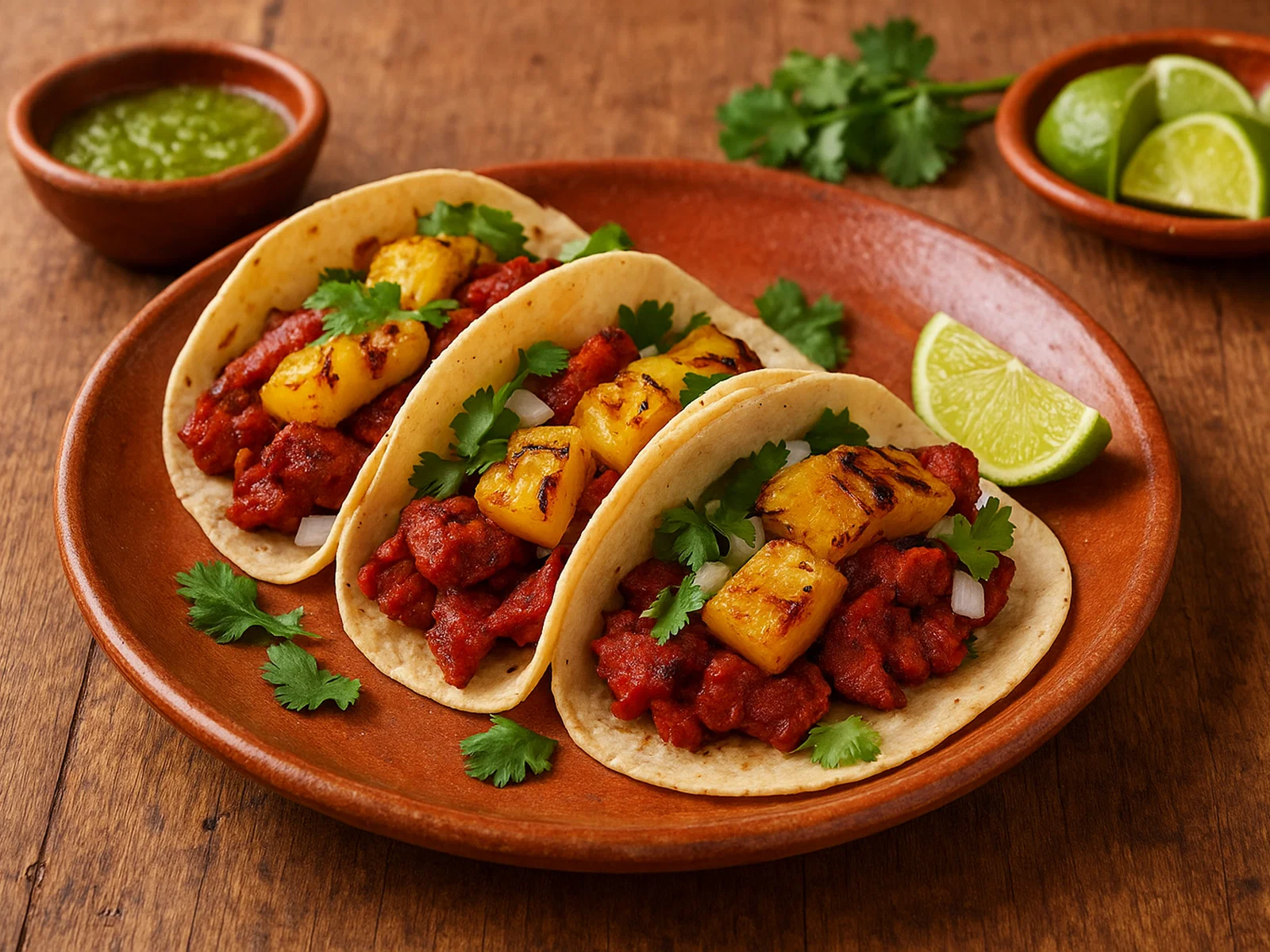 Tacos al Pastor mit Ananas vom Grillspieß