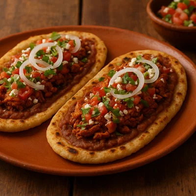 Huaraches – längliche mexikanische Maisfladen mit Belag