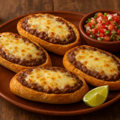 Molletes – Überbackene Bolillos mit Bohnen und Käse